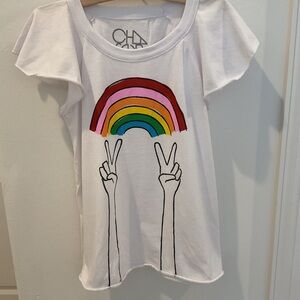 CHASER White Kids Rainbow Tee - size 8